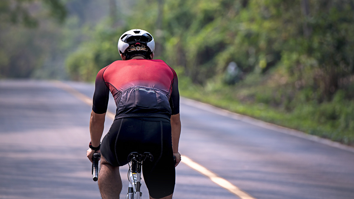 Cyclists Train On Rural Roads On A Sunny Day In Asia.