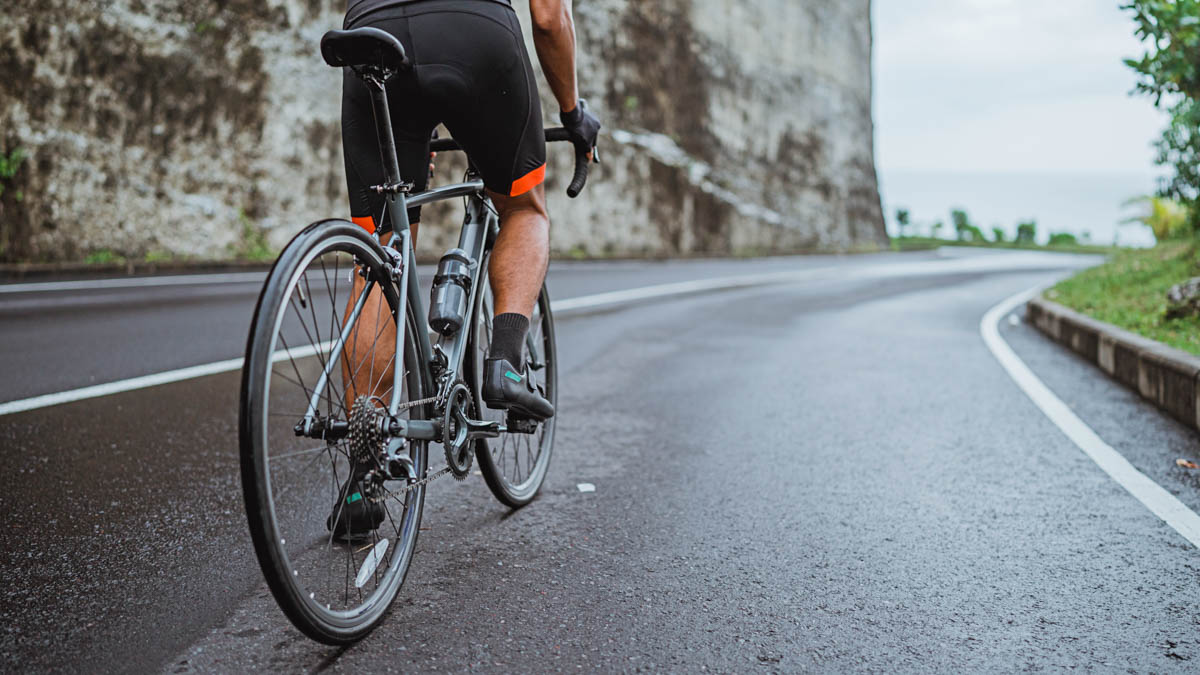 Image Of A Male Cyclist Doing Aerobic Training By Going On An Aerobic Conditioning Ride