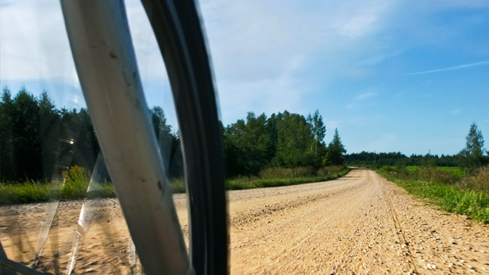 Image Of A Bicycle Tire On A Road During Gravel Grinder Training