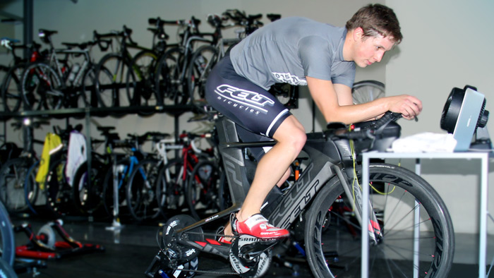 Image Of A Young Man On An Indoor Trainer Doing Indoor Training Cycling