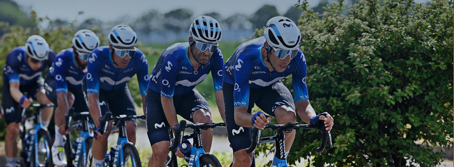 Cyclists Racing Down The Road