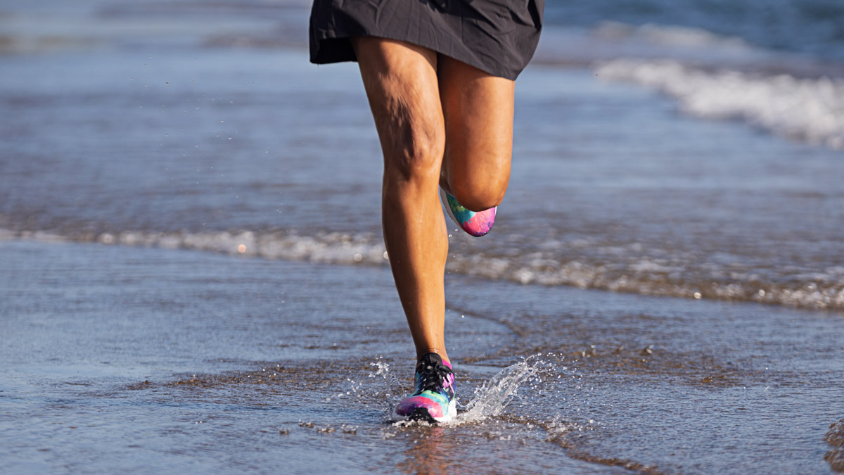 Runner On Beach Showing Less Resistance