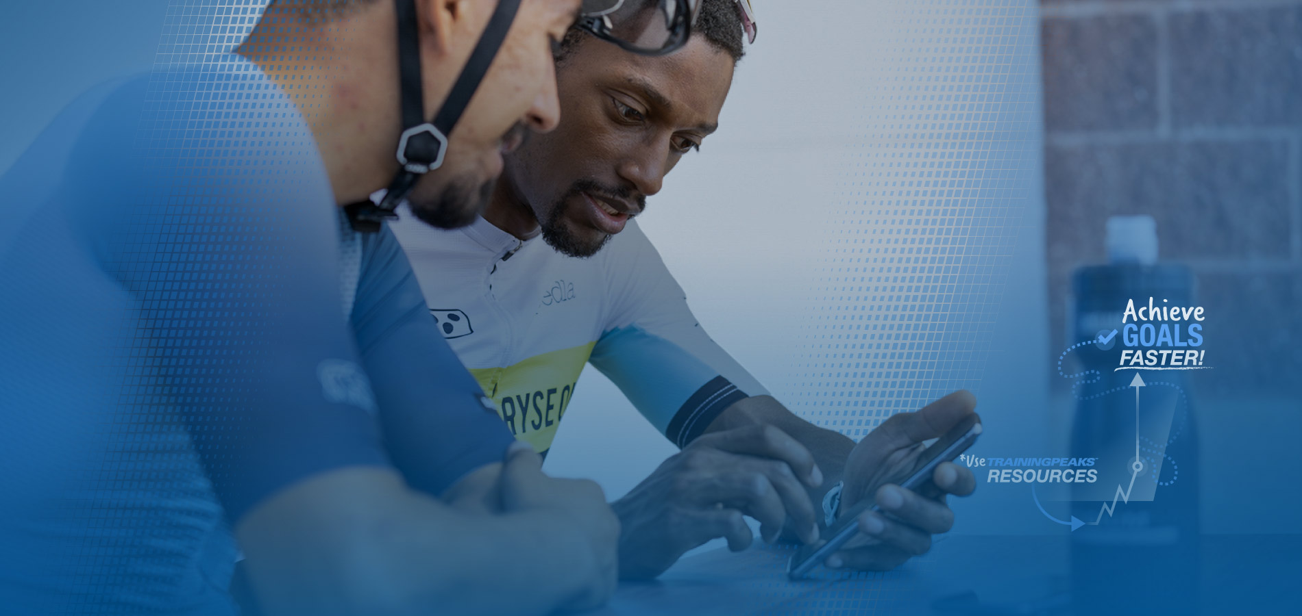 A Coach And Athlete Reviewing Trainingpeaks Data On A Smartphone After A Cycling Workout