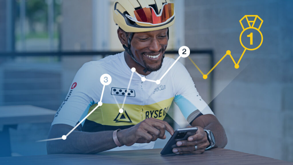 image of a male cyclist using the TrainingPeaks app