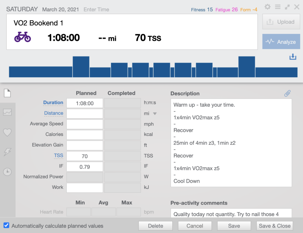 Trainingpeaks Workout Card